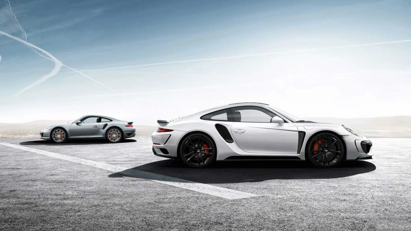 two Porsche cars